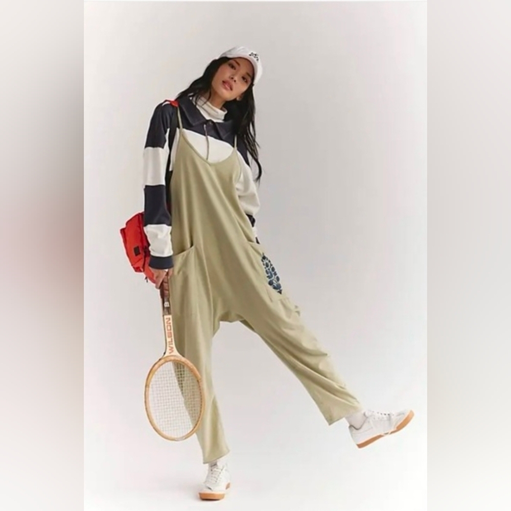 New Free People Hot Shot Logo Onesie Moss Combo L - Picture 3 of 6